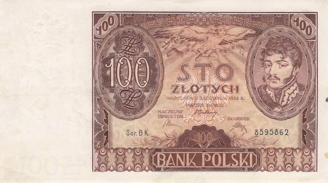 100 Zloty Polen p75a 1934